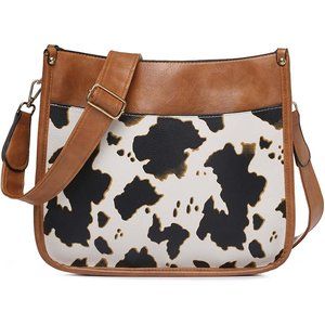 Liadreem Women Crossbody Vintage Leopard Guitar Strap Medium Satchel Hobo Bag